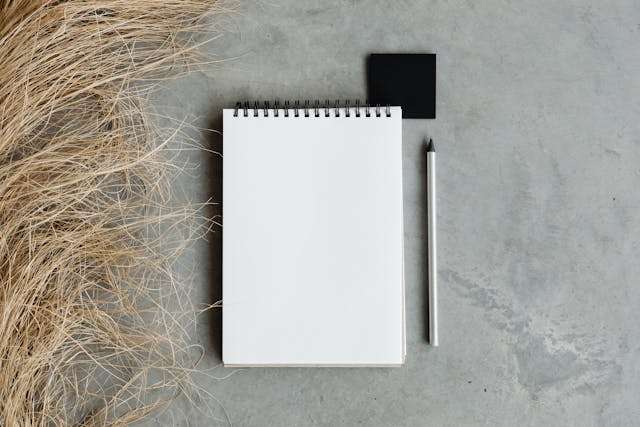 white paper with a pencil